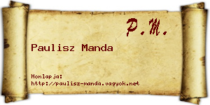 Paulisz Manda névjegykártya